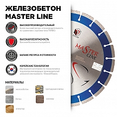 Характеристики и применение сегментного алмазного круга Diam Master Line 1A1RSS Железобетон 500 мм